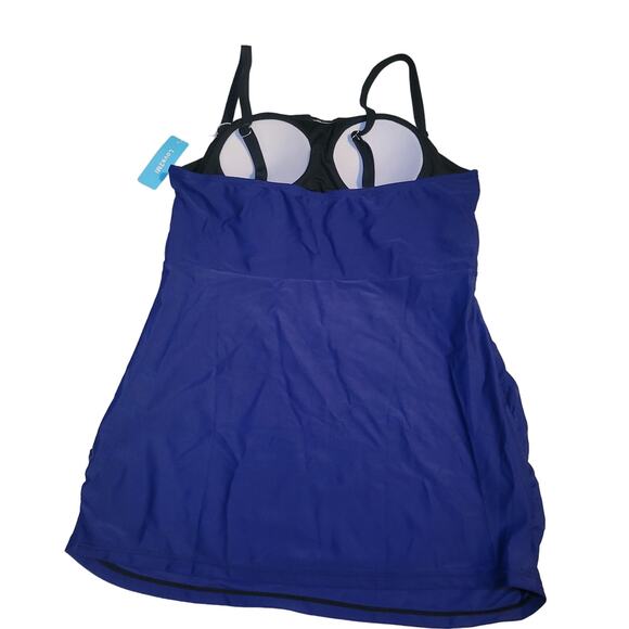 Love2Mi Maternity Swimsuit Navy Pregnancy Bathing Suits Tankini Top Summer Md - Picture 4 of 10